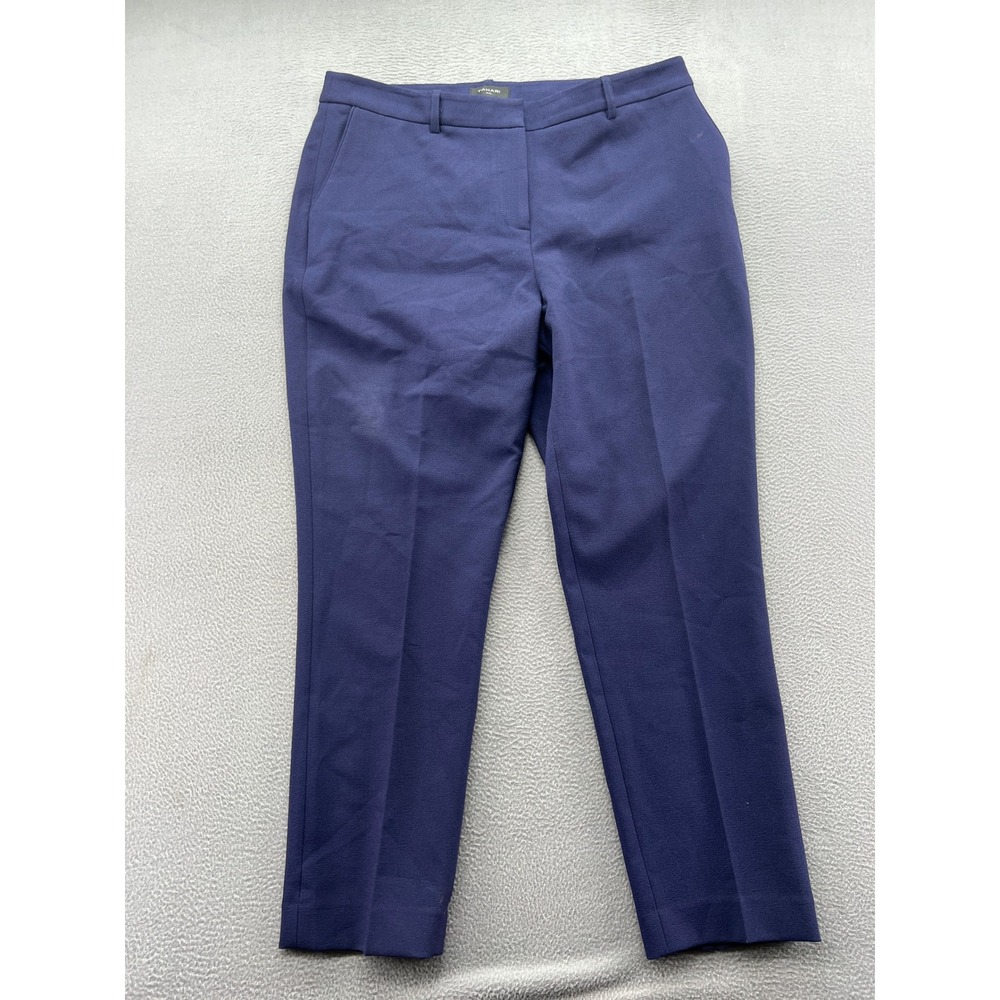 Tahari ASL Pants Women's Size 14 Navy Blue Straight Leg Dress Pants Trousers